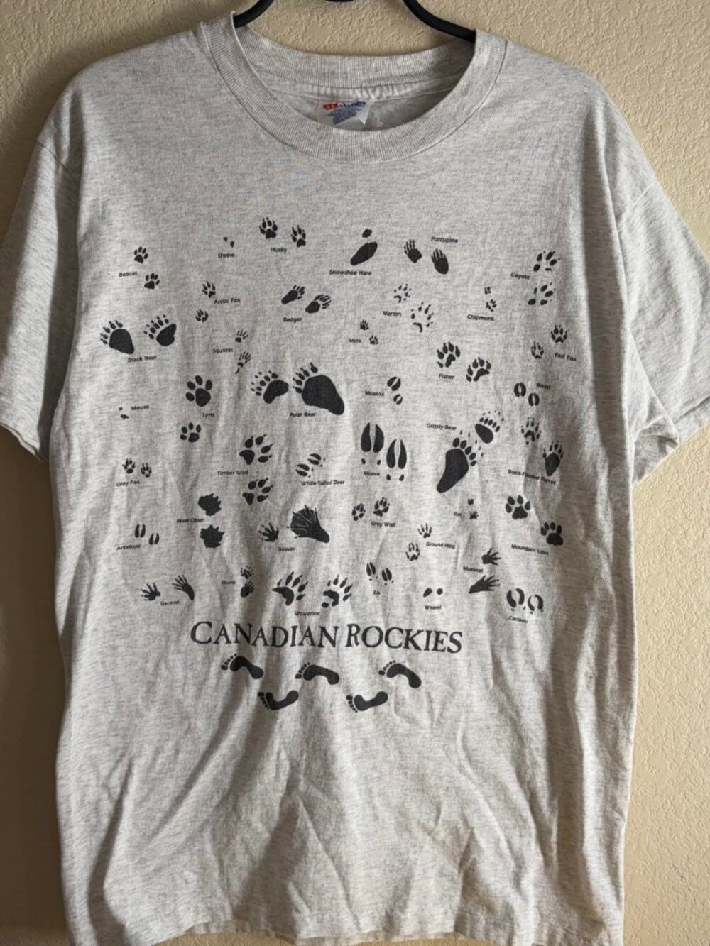 Canadian Rockies T-shirt Animal Paw Prints Graphic Tee